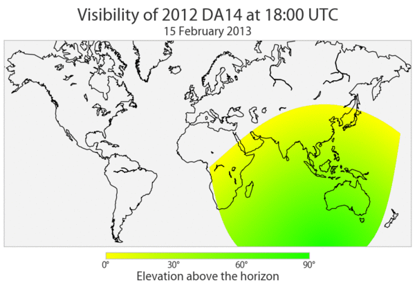 Visibility of 2012 DA14.
